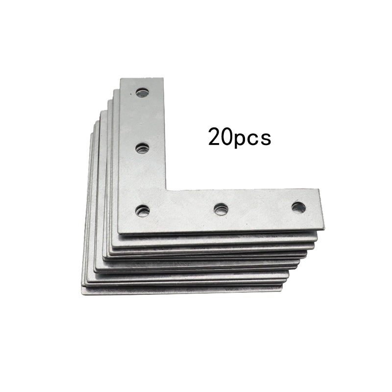 Sipery 20 Pack Silver L Corner Brackets, 4 Inch Repair Mending Corner Braces for Wood, Metal Flat Bracket Braces L Right Angle Brace for Furniture, Shelf Support, Home and DIY Projects - Image 1